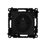 Simon 55 WMDW-0011S2-149 Gniazdo wtyczkowe pojedyncze z uziemieniem i przesłonami (moduł) 16 A, 250 V~, szybkozłącza; Czarny mat