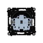 Simon 55 WMDW-0011S2-149 Gniazdo wtyczkowe pojedyncze z uziemieniem i przesłonami (moduł) 16 A, 250 V~, szybkozłącza; Czarny mat