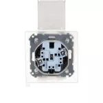 Simon 55 WMDW-00200O-111A Gniazdo wtyczkowe podwójne do wersji IP44 z uszczelką (moduł) 16 A, 250 V~, szybkozłącza. Klapka transparentna; Biały mat