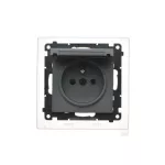 Simon 55 WMDW-50123x-116 Gniazdo wtyczkowe do wersji IP44 z uszczelką (moduł) 16 A, 250 V~, szybkozłącza. Klapka w kolorze pokrywy; Grafitowy mat