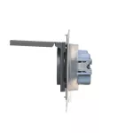 Simon 55 WMDW-50123x-116 Gniazdo wtyczkowe do wersji IP44 z uszczelką (moduł) 16 A, 250 V~, szybkozłącza. Klapka w kolorze pokrywy; Grafitowy mat