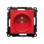 Simon 55 WMDW-0011S2-122 Gniazdo wtyczkowe pojedyncze z uziemieniem i przesłonami (moduł) 16 A, 250 V~, szybkozłącza; Czerwony