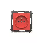 Simon 55 WMDW-0011S2-122 Gniazdo wtyczkowe pojedyncze z uziemieniem i przesłonami (moduł) 16 A, 250 V~, szybkozłącza; Czerwony