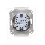 Simon 55 WMDW-00200O-114 Gniazdo wtyczkowe podwójne do wersji IP44 z uszczelką (moduł) 16 A, 250 V~, szybkozłącza. Klapka w kolorze pokrywy; Jasnoszary mat