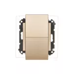 Simon 55 WMDW-00200O-144 Gniazdo wtyczkowe podwójne do wersji IP44 z uszczelką (moduł) 16 A, 250 V~, szybkozłącza. Klapka w kolorze pokrywy; Szampański mat