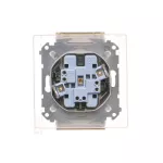 Simon 55 WMDW-00200O-144 Gniazdo wtyczkowe podwójne do wersji IP44 z uszczelką (moduł) 16 A, 250 V~, szybkozłącza. Klapka w kolorze pokrywy; Szampański mat