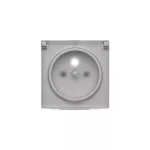 Simon 55 WMDW-P0121x-143A Pokrywa gniazda wtyczkowego pojedynczego z klapką transparentą do: SGZ1CM, SGZ1M; Aluminium mat