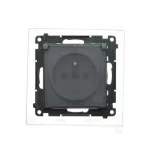 Simon 55 WMDW-50123x-116A Gniazdo wtyczkowe do wersji IP44 z uszczelką (moduł) 16 A, 250 V~, szybkozłącza. Klapka transparentna; Grafitowy mat