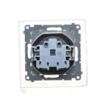 Simon 55 WMDW-50123x-116A Gniazdo wtyczkowe do wersji IP44 z uszczelką (moduł) 16 A, 250 V~, szybkozłącza. Klapka transparentna; Grafitowy mat