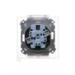 Simon 55 WMDW-00200O-114A Gniazdo wtyczkowe podwójne do wersji IP44 z uszczelką (moduł) 16 A, 250 V~, szybkozłącza. Klapka transparentna; Jasnoszary mat