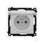 Simon 55 WMDW-50123x-143 Gniazdo wtyczkowe do wersji IP44 z uszczelką (moduł) 16 A, 250 V~, szybkozłącza. Klapka w kolorze pokrywy; Aluminium mat