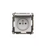 Simon 55 WMDW-50123x-143 Gniazdo wtyczkowe do wersji IP44 z uszczelką (moduł) 16 A, 250 V~, szybkozłącza. Klapka w kolorze pokrywy; Aluminium mat