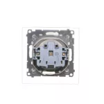 Simon 55 WMDW-50123x-143 Gniazdo wtyczkowe do wersji IP44 z uszczelką (moduł) 16 A, 250 V~, szybkozłącza. Klapka w kolorze pokrywy; Aluminium mat