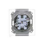 Simon 55 WMDW-00200O-116 Gniazdo wtyczkowe podwójne do wersji IP44 z uszczelką (moduł) 16 A, 250 V~, szybkozłącza. Klapka w kolorze pokrywy; Grafitowy mat