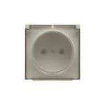 Simon 55 WMDW-P0121x-144A Pokrywa gniazda wtyczkowego pojedynczego z klapką transparentą do: SGZ1CM, SGZ1M; Szampański mat