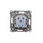 Simon 55 WMDW-50123x-143A Gniazdo wtyczkowe do wersji IP44 z uszczelką (moduł) 16 A, 250 V~, szybkozłącza. Klapka transparentna; Aluminium mat