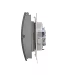 Simon 55 WMDW-00200O-116A Gniazdo wtyczkowe podwójne do wersji IP44 z uszczelką (moduł) 16 A, 250 V~, szybkozłącza. Klapka transparentna; Grafitowy mat