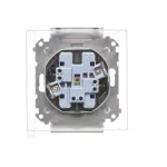 Simon 55 WMDW-00200O-116A Gniazdo wtyczkowe podwójne do wersji IP44 z uszczelką (moduł) 16 A, 250 V~, szybkozłącza. Klapka transparentna; Grafitowy mat