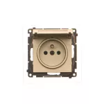 Simon 55 WMDW-50123x-144 Gniazdo wtyczkowe do wersji IP44 z uszczelką (moduł) 16 A, 250 V~, szybkozłącza. Klapka w kolorze pokrywy; Szampański mat
