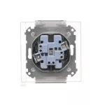 Simon 55 WMDW-00200O-143 Gniazdo wtyczkowe podwójne do wersji IP44 z uszczelką (moduł) 16 A, 250 V~, szybkozłącza. Klapka w kolorze pokrywy; Aluminium mat