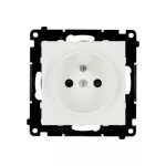 Simon 55 WMDW-0011S2-111 Gniazdo wtyczkowe pojedyncze z uziemieniem i przesłonami (moduł) 16 A, 250 V~, szybkozłącza; Biały mat