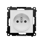 Simon 55 WMDW-0011S2-114 Gniazdo wtyczkowe pojedyncze z uziemieniem i przesłonami (moduł) 16 A, 250 V~, szybkozłącza; Jasnoszary mat