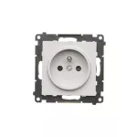 Simon 55 WMDW-0011S2-114 Gniazdo wtyczkowe pojedyncze z uziemieniem i przesłonami (moduł) 16 A, 250 V~, szybkozłącza; Jasnoszary mat