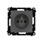 Simon 55 WMDW-0011S2-116 Gniazdo wtyczkowe pojedyncze z uziemieniem i przesłonami (moduł) 16 A, 250 V~, szybkozłącza; Grafitowy mat