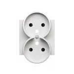 Simon 55 WMDW-P01311-114 Pokrywa gniazda wtyczkowego podwójnego do: SGZ2CM; Jasnoszary mat