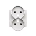 Simon 55 WMDW-P01311-114 Pokrywa gniazda wtyczkowego podwójnego do: SGZ2CM; Jasnoszary mat