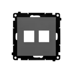 Simon 55 WMDA-P91xx3-116 Pokrywa gniazd teleinformatycznych na Keystone płaska podwójna (moduł); Grafitowy mat