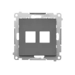 Simon 55 WMDA-P91xx3-116 Pokrywa gniazd teleinformatycznych na Keystone płaska podwójna (moduł); Grafitowy mat