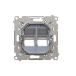 Simon 55 WMDA-P97xx7-143 Pokrywa gniazd teleinformatycznych na Keystone skośna podwójna z polem opisowym (moduł); Aluminium mat