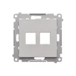 Simon 55 WMDA-P91xx3-143 Pokrywa gniazd teleinformatycznych na Keystone płaska podwójna (moduł); Aluminium mat