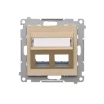 Simon 55 WMDA-P97xx7-144 Pokrywa gniazd teleinformatycznych na Keystone skośna podwójna z polem opisowym (moduł); Szampański mat