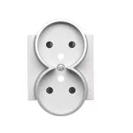Simon 55 WMDW-P01311-143 Pokrywa gniazda wtyczkowego podwójnego do: SGZ2CM; Aluminium mat