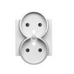 Simon 55 WMDW-P01311-143 Pokrywa gniazda wtyczkowego podwójnego do: SGZ2CM; Aluminium mat