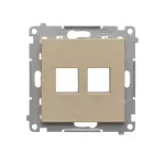 Simon 55 WMDA-P91xx3-144 Pokrywa gniazd teleinformatycznych na Keystone płaska podwójna (moduł); Szampański mat