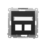 Simon 55 WMDA-P97xx7-149 Pokrywa gniazd teleinformatycznych na Keystone skośna podwójna z polem opisowym (moduł); Czarny mat