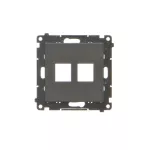 Simon 55 WMDA-P91xx3-149 Pokrywa gniazd teleinformatycznych na Keystone płaska podwójna (moduł); Czarny mat
