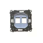 Simon 55 WMDA-P91xx3-149 Pokrywa gniazd teleinformatycznych na Keystone płaska podwójna (moduł); Czarny mat