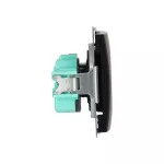 Simon Basic WMUW-00110x-Y021 Gniazdo wtyczkowe z uziemieniem (moduł) 16A, 250V~, zaciski śrubowe; czarny