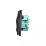 Simon Basic WMUW-10211z-Y011 Gniazdo wtyczkowe z uziemieniem podwójne, monoblok, z przesł.torów prądowych 16A, 250V~, zac.śrubowe; czarny Kompletne - nie do ramek