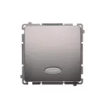 Simon Basic WMUL-011xxx-J011 Łącznik jednobiegunowy z podświetleniem LED (moduł) 10AX, 250V~, szybkozłącza; stal inox