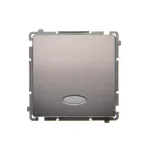 Simon Basic WMUL-061xxx-J011 Łącznik schodowy z podświetleniem LED (moduł) 10AX, 250V~, szybkozłącza; stal inox