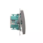 Simon Basic WMUL-061xxx-J011 Łącznik schodowy z podświetleniem LED (moduł) 10AX, 250V~, szybkozłącza; stal inox