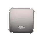 Simon Basic WMUL-0P1xxx-J011 Przycisk pojedynczy zwierny bez piktogramu z podświetleniem LED (moduł) 10AX, 250V~, szybkozłącza; stal inox