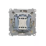 Simon Basic WMUL-0P0xx2-9011 Przycisk podwójny zwierny, dwuobwodowy: 2 wejścia, 2 wyjścia (moduł) 16AX, 250V~, szybkozłącza; beż