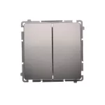 Simon Basic WMUL-0P0xx2-J011 Przycisk podwójny zwierny, dwuobwodowy: 2 wejścia, 2 wyjścia (moduł) 16AX, 250V~, szybkozłącza; stal inox