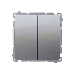 Simon Basic WMUL-040xxx-J011 Przycisk roletowy (moduł) 10AX, 250V~, zaciski śrubowe; stal inox